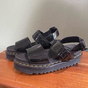 Dr Doc Martens Voss Black Platform Strappy Sandals Women's Size US 6 Goth Grunge